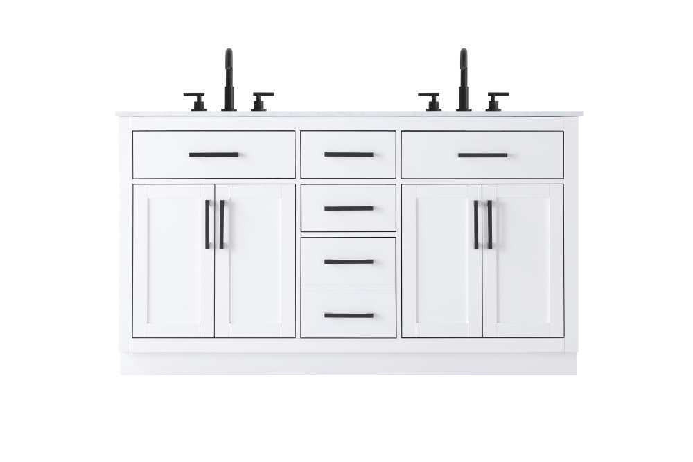 Alden 60 inch Double Bathroom Vanity in White