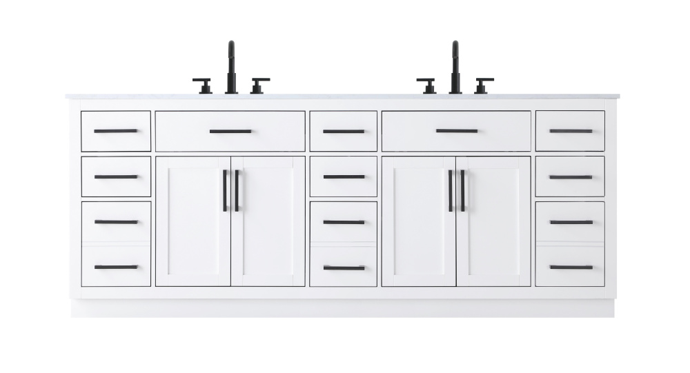 Alden 84 inch Double Bathroom Vanity in White