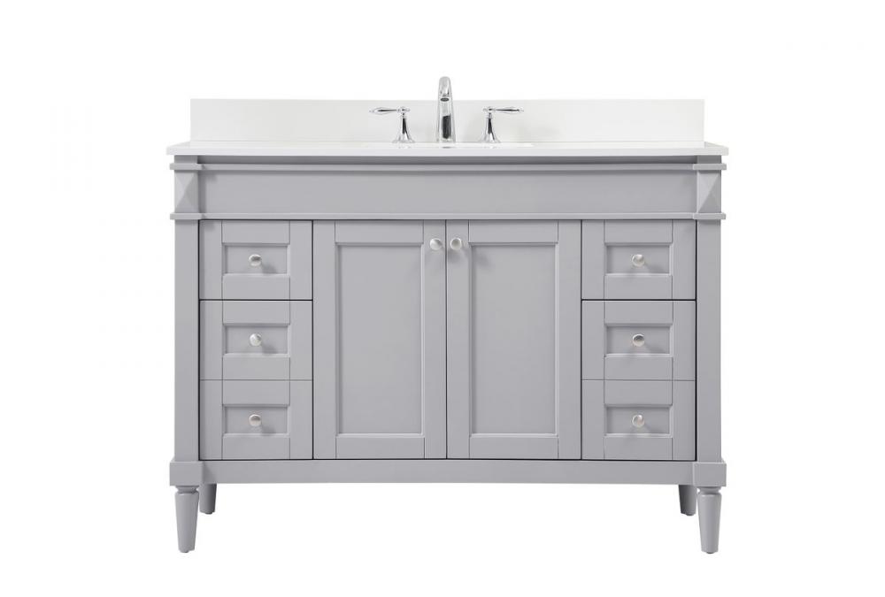 48 Inch Single Bathroom Vanity in Grey with Backsplash