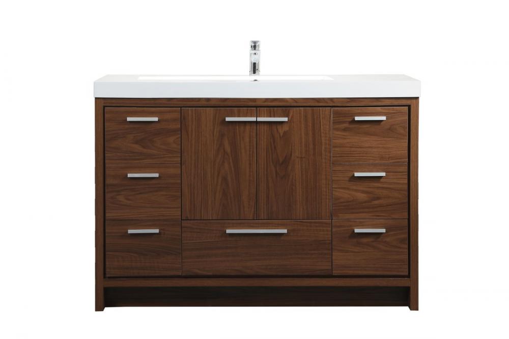 48 Inch Single Bathroom Vanity in Walnut