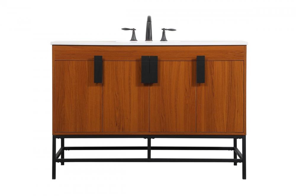 48 Inch Single Bathroom Vanity in Teak