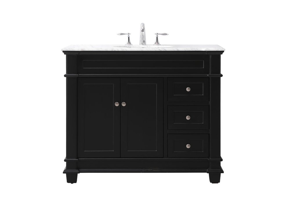 42 Inch Single Bathroom Vanity Set in Black