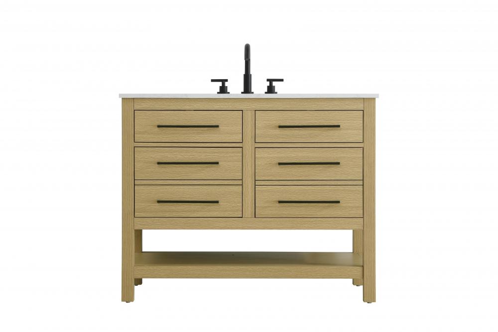 42 inch Single Bathroom Vanity in Honey Brown