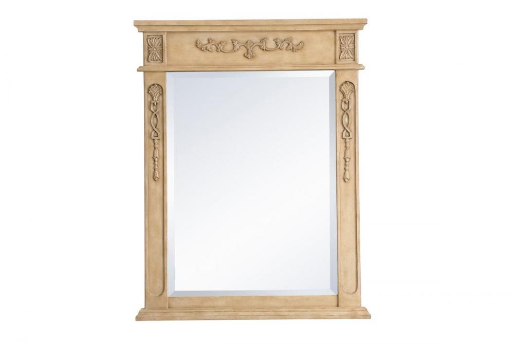 Wood Frame Mirror 28 Inchx36 Inch in Antique Beige