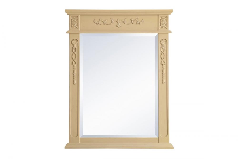 Wood Frame Mirror 28 Inchx36 Inch in Light Antique Beige