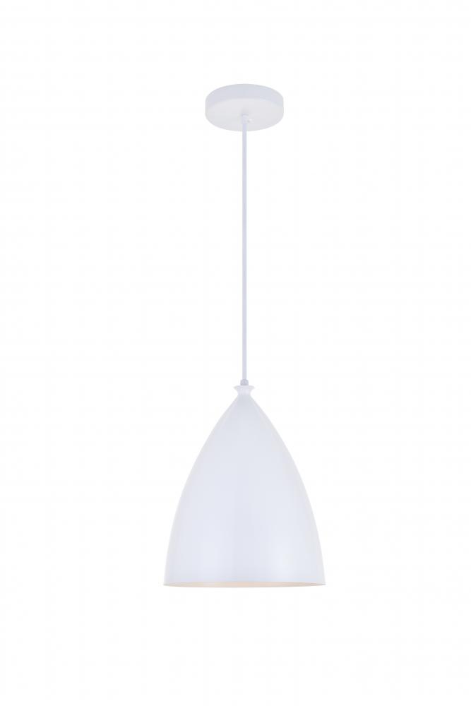 Kenneth 1 Light White Pendant