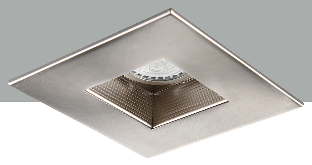 4" Brushed Nickel Square baffle Trim MR16