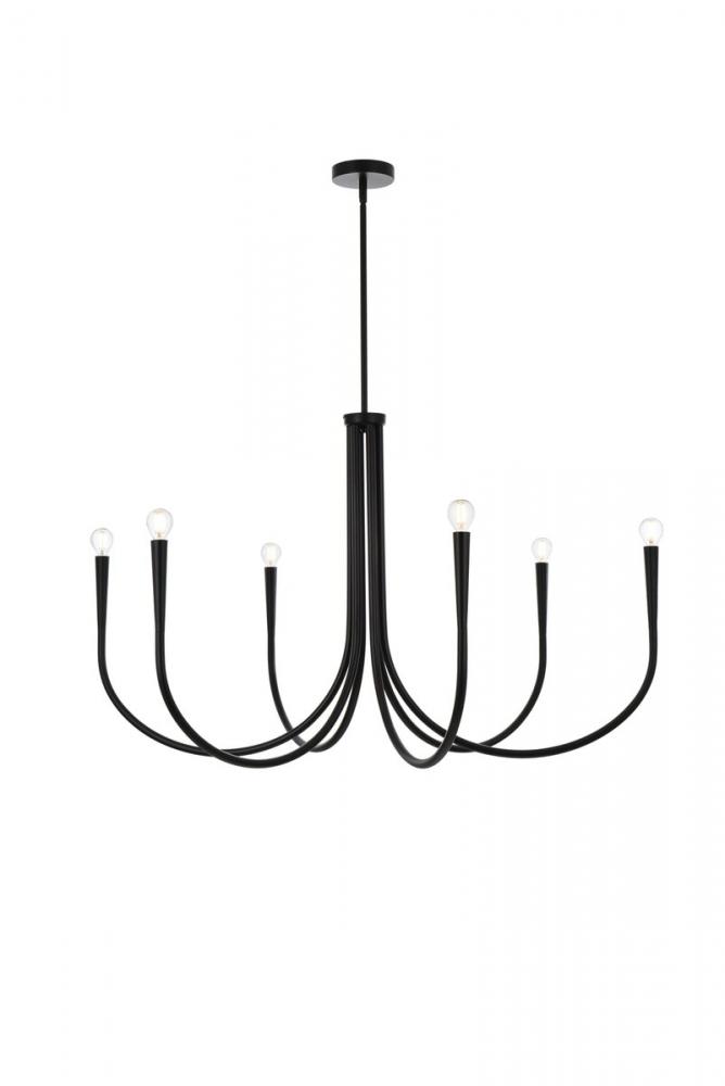 Layne 42 Inch Chandelier in Black