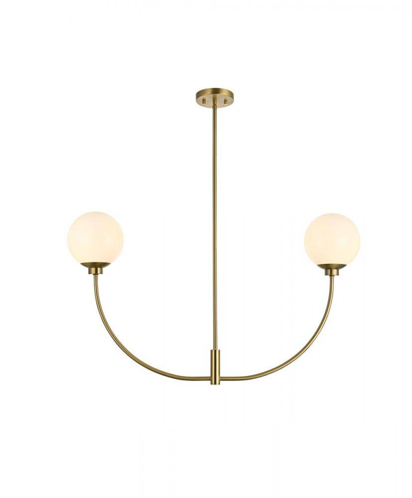 Nyomi 36 inch chandelier in Satin Gold