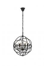 Elegant 1130D17DB-SS/RC - Geneva 4 light Dark Bronze Pendant Silver Shade (Grey) Royal Cut crystal