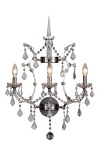 Elegant 1138W17RS/RC - Elena 3 light Raw Steel Wall Sconce clear Royal Cut crystal