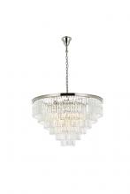 Elegant 1231D44PN/RC - Sydney 33 light polished nickel Chandelier Clear Royal Cut Crystal