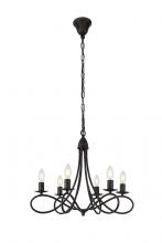 Elegant 1452D22DB - Lyndon 6 Light Dark Bronze Pendant