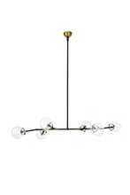 Elegant 1507G60BB - Leda 6 light Burnished Brass&Flat Black Chandelier