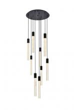 Elegant 2067D24BK - Weston 9 Lights Pendant in Black