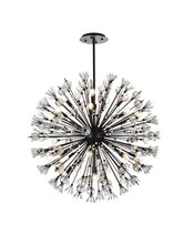 Elegant 2500D38BK - Vera 38 Inch Crystal Starburst Round Pendant in Black