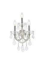 Elegant 2800W3C/EC - Maria Theresa 3 light Chrome Wall Sconce Clear Elegant Cut Crystal