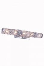 Elegant 2911W24C/RC - Holland Collection Wall Sconce D: 24 H: 5 Lt: 5 Chrome Finish (Royal Cut Crystals)