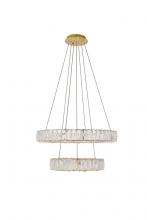 Elegant 3503G24G - Monroe Integrated LED Chip Light Gold Chandelier Clear Royal Cut Crystal