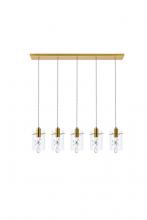 Elegant 5202D36G - Hana 5 Lights Gold Pendant