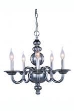 Elegant 7872D20SS - Champlain 5 Light Siver Shade Chandelier