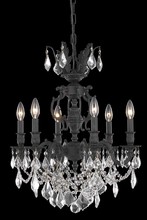 Elegant 9506D20DB-GS/RC - Marseille 6 light Dark Bronze Chandelier Golden Shadow (Champagne) Royal Cut Crystal