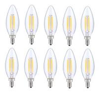 Elegant E12LED115-10PK - LED E12 Candelabra, Blunt Tip, 3000k, 300 Degree, Cri80, Es, Ul, 6w, 40w Equivalent, 15000hrs, Lm480