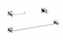 Elegant HWB-12S3HPCH - Isla 3-Piece Bathroom Hardware Set in Chrome