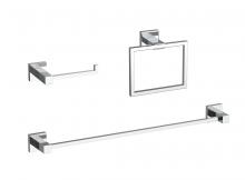 Elegant HWB-12S3RPCH - Isla 3-Piece Bathroom Hardware Set in Chrome