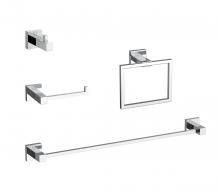 Elegant HWB-12S4PCH - Isla 4-Piece Bathroom Hardware Set in Chrome