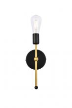 Elegant LD2356BKR - Keely 1 light black and brass wall sconce