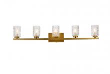 Elegant LD7029W41BR - Cassie 5 lights bath sconce in brass with clear shade