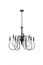 Elegant LD7045D30BK - Flynx 9 Lights Pendant in Black