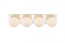 Elegant LD7304W29CH - Jillian 4 light Chrome and frosted white Bath Sconce