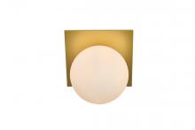 Elegant LD7304W7BRA - Jillian 1 Light Brass and Frosted White Bath Sconce