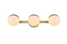 Elegant LD7305W21BRA - Majesty 3 Light Brass and Frosted White Bath Sconce