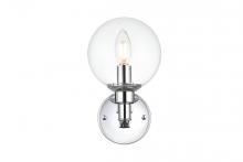 Elegant LD7318W6CH - Jaelynn 1 Light Chrome and Clear Bath Sconce