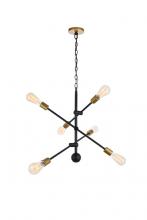 Elegant LD8006D29BK - Axel 6 Lights Black Pendant