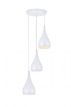 Elegant LDPD2000WH - Nora 3 Light White Pendant