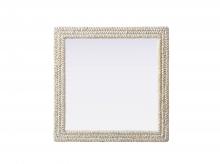 Elegant MR4A3636LN - Rectangle Cornhusk Mirror 36x36 in Linen White