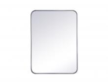 Elegant MR802230S - Soft Corner Metal Rectangular Mirror 22x30 Inch in Silver