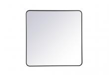 Elegant MR803636BK - Soft Corner Metal Rectangular Mirror 36x36 Inch in Black