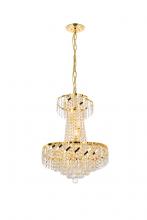 Elegant VECA1D18G/RC - Belenus 6 Light Gold Pendant Clear Royal Cut Crystal