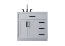 Elegant VF29736GR - Alden 36 inch Single Bathroom Vanity in Grey