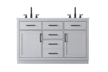 Elegant VF29754DGR - Alden 54 inch Double Bathroom Vanity in Grey