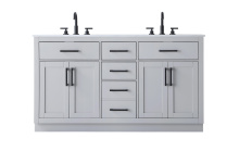Elegant VF29760DGR - Alden 60 inch Double Bathroom Vanity in Grey