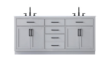 Elegant VF29772DGR - Alden 72 inch Double Bathroom Vanity in Grey