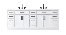 Elegant VF29784DWH - Alden 84 inch Double Bathroom Vanity in White