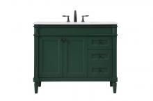 Elegant VF31842GN - 42 Inch Single Bathroom Vanity in Green