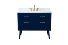 Elegant VF41042MBL-BS - 42 Inch Bathroom Vanity in Blue with Backsplash